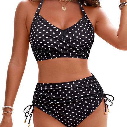 Women's High Waisted Bikini Set - Tummy Control Swimsuit with Crisscross Back