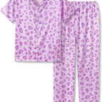 6-7 / Purple & Pink Leopard(short Sleeve & Pants)