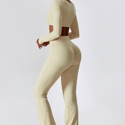 The Lily Belle Crop Top Flared Leggings 2-Piece Set