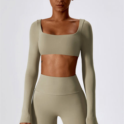 The Lily Belle Crop Top Flared Leggings 2-Piece Set