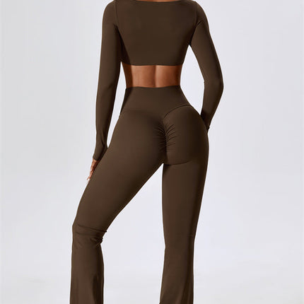 The Lily Belle Crop Top Flared Leggings 2-Piece Set