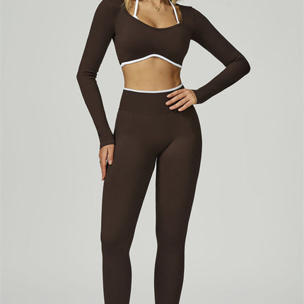 The Prime Line Long Sleeve Crop Top Leggings 2-Piece Set