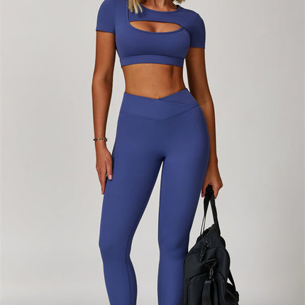 The Lavish Cut-out Crop Top Leggings 2-Piece Set