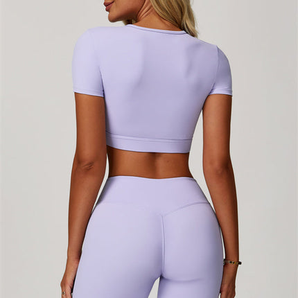 The Lavish Cut-out Crop Top Flared Leggings 2-Piece Set