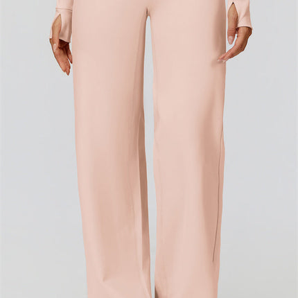 The FemmeFit Zip Jacket Straight Leg Pants 2-Piece Set