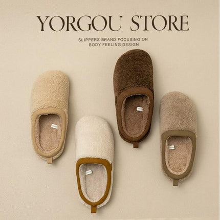 Home Indoor Non-slip Warm Velvet Cotton Slippers Women's