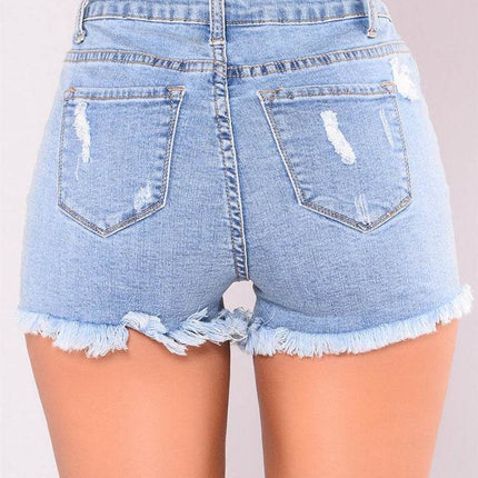 Summer New Style Female Ripped All-Match Denim Women Shorts