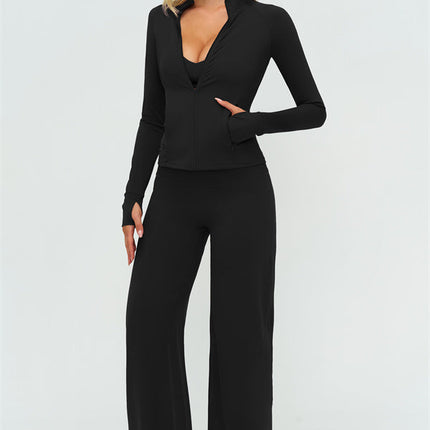 The Twirl Zip Jacket New Straight Leg Pants 2-Piece Set