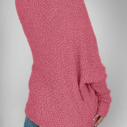 Velvet Bloom Pocketed Open Front Long Sleeve Women Cardigan