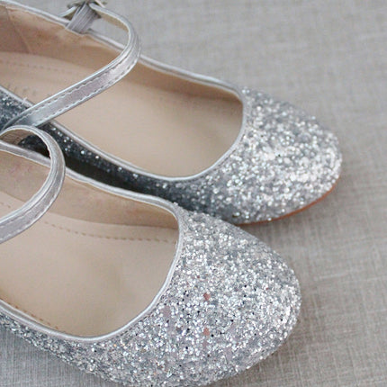 Rock Glitter Mary Jane with Glitter Heels for Girls