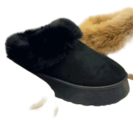 WILD DIVA Faux-Fur Platform Slip On Booties