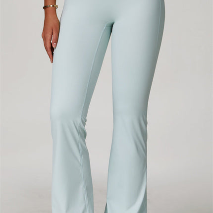 The Lavish Long Sleeve Cut-out Crop Top Flared Leggings 2-Piece Set