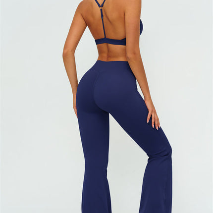 The Lushness Y-Back Sports Bra Flared Leggings 2-Piece Set