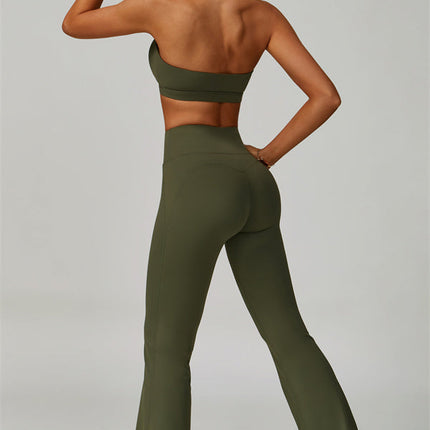 The Bold Halter Sports Bra Flared Leggings 2-Piece Set