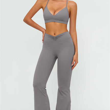 The Lushness Y-Back Sports Bra Flared Leggings 2-Piece Set
