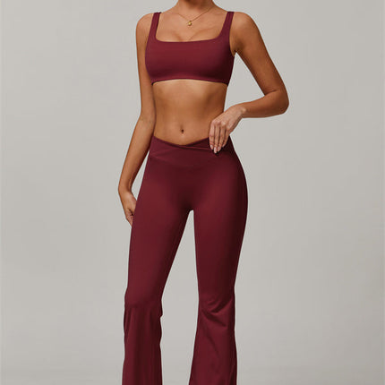 The Halo Sports Bra Flared Leggings 2-Piece Set