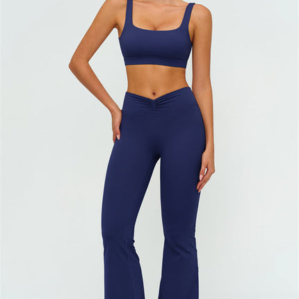 The Lushness V-Back Sports Bra Flared Leggings 2-Piece Set