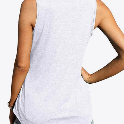 Curved Hem Square Neck Women Tank