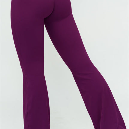 The Lushness Long Sleeve Crop Top Flared Leggings 2-Piece Set