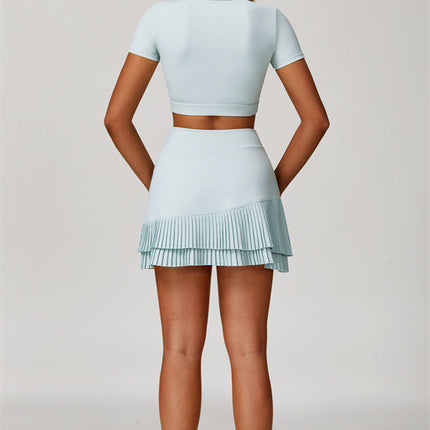 The Lavish Cut-out Crop Top Tennis Skirt 2-Piece Set