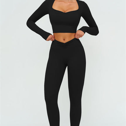 The Lushness Long Sleeve Crop top Leggings 2-Piece Set