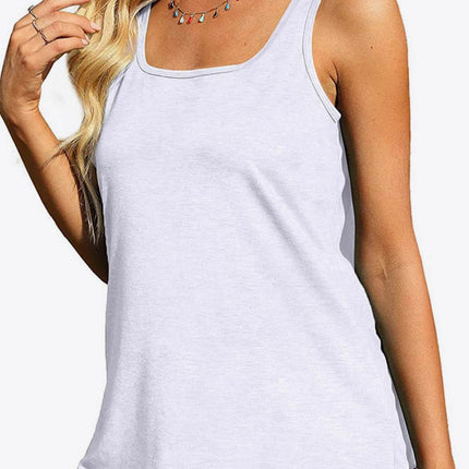 Curved Hem Square Neck Women Tank