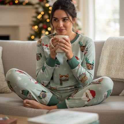 Purr The Halls (Women's Long Sleeve PJ)