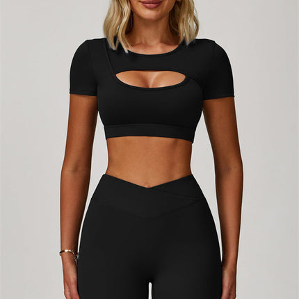 The Lavish Cut-out Crop Top Leggings 2-Piece Set