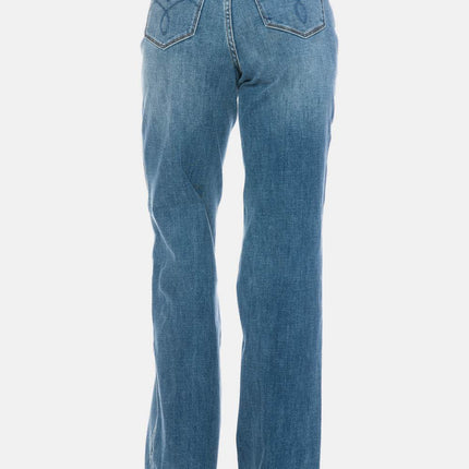 Judy Blue Full Size Tummy Control Cut Raw Hem Straight Women Jeans