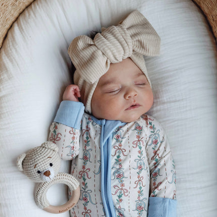 Bow Blossom (Convertible Zip Footies)