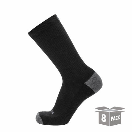 8 Pairs Carbon - Casual Crew Midweight Merino Wool Sock