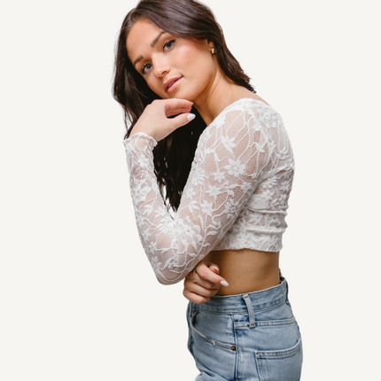 Full Lace Long-Sleeved Halftee