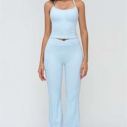 The BoldFit Crop Top Flared Leggings 2-Piece Set