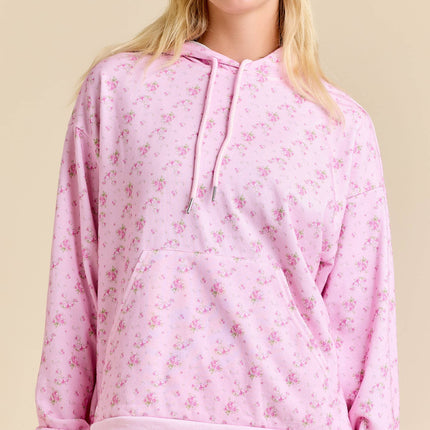 Floral Printed Hoodie And Short Set