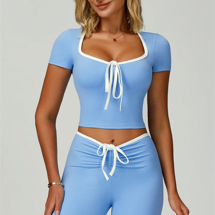 The Skyline Tie Top Flared Leggings 2-Piece Set