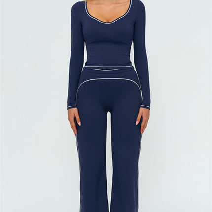 The Amara Long Sleeve T-shirt Flared Leggings 2-Piece Set