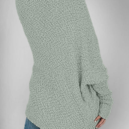 Velvet Bloom Pocketed Open Front Long Sleeve Women Cardigan