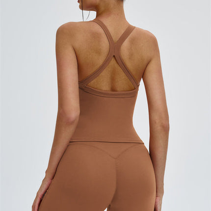 The Slate Cross Back Top Flared Leggings 2-Piece Set