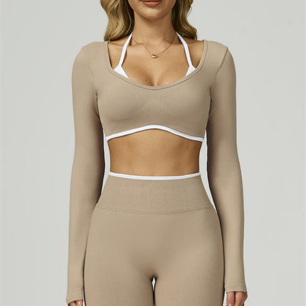 The Prime Line Long Sleeve Crop Top Leggings 2-Piece Set