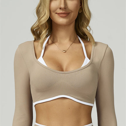 The Prime Line Long Sleeve Crop Top Shorts 2-Piece Set