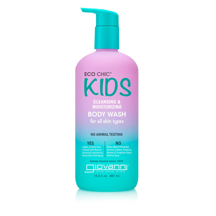 GIOVANNI Eco Chic KIDs Cleansing & Moisturizing Body Wash - Kids Body Wash Kids body Wash Sensitive Skin Kids Soap And Body Wash Kids Sensitive Body Wash For All Skin Types - 16.5 Fl Oz