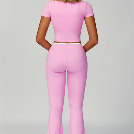 The Skyline Tie Top Flared Leggings 2-Piece Set
