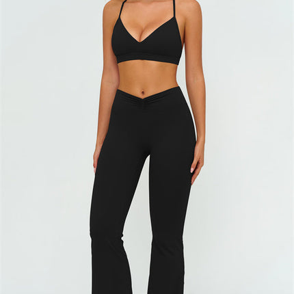 The Lushness Y-Back Sports Bra Flared Leggings 2-Piece Set