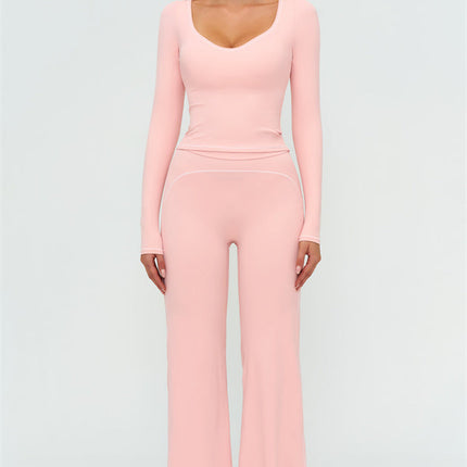 The Amara Long Sleeve T-shirt Flared Leggings 2-Piece Set