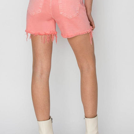 RISEN High Rise Distressed Women Denim Shorts