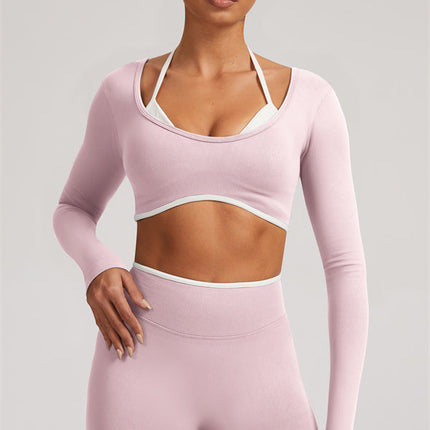 The Elevate Long Sleeve Crop top Shorts 2-Piece Set