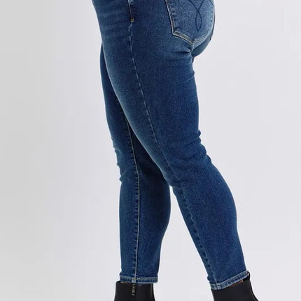 Judy Blue Full Size Run Mid-Rise Waist Skinny Women Jeans with Thermal Lining