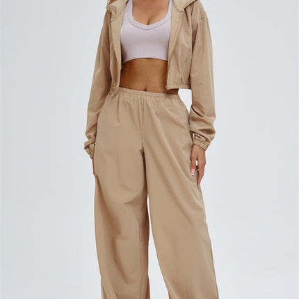 The Svelte UV protection Crop Hoodie Sweatpants 2-Piece Set