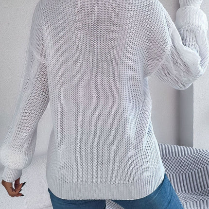 Cable-Knit Long Sleeve Women Cardigan