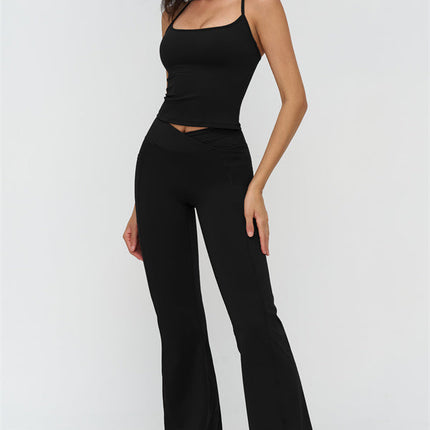 The BoldFit Crop Top Flared Leggings 2-Piece Set